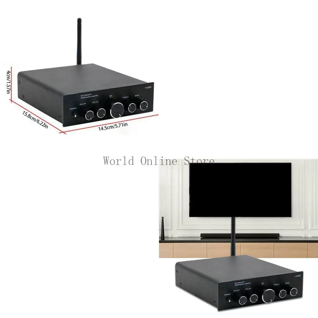 E580 2.1ch HiFi Power Amplifier Wireless Streaming Overloads Protections 87HC