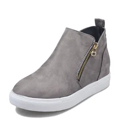 Stivaletti corti casual da donna Primavera/Autunno Scarpe da ginnastica comode da donna Doppia cerniera Scarpe basse da donna di moda Zapatos De Mujer