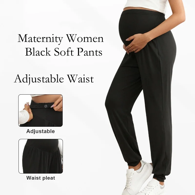 

Fashion Maternity Harem Pants Casual Loose Adjustable Waist Belly Support Trousers Outdoor Sports Pregnancy Pants for Women