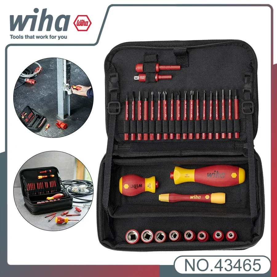 

Genuine WIHA 43465 Tools Set Slimvario Electric 1000V Mixed Included Multifunctional Bag 32Pcs tool box