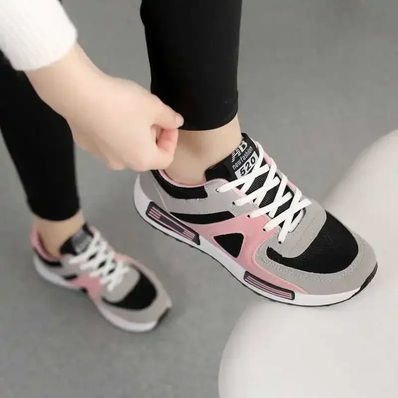 Gemengde Kleur Mode Vrouw Sneakers Platform Vrouwen Schoenen Tennisschoenen Lederen Patchwork Dames Sportschoenen Zapatos Para Mujeres