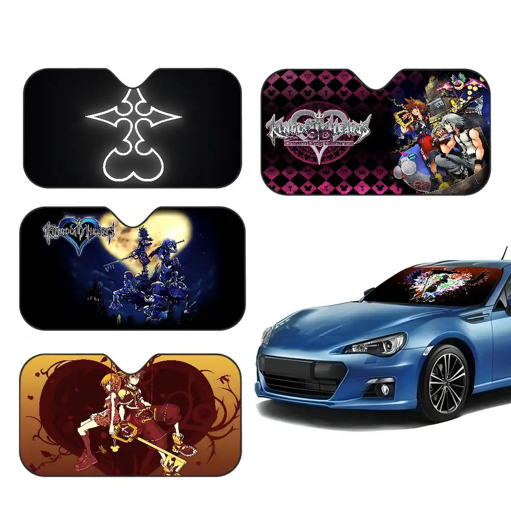 

K-Kingdom H-Hearts Game Personalized Windshield Sunshade Car Cover Sun Shade Auto Sun Visor Car-covers Car Solar Protection