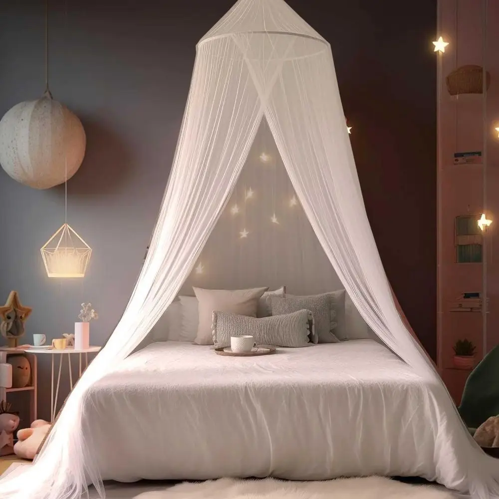 Hot Large Dome Bed Canopy Double Bed Canopy Beautiful Princess Canopy Bed Curtains White Bed Decor from Ceiling Dome Canopy