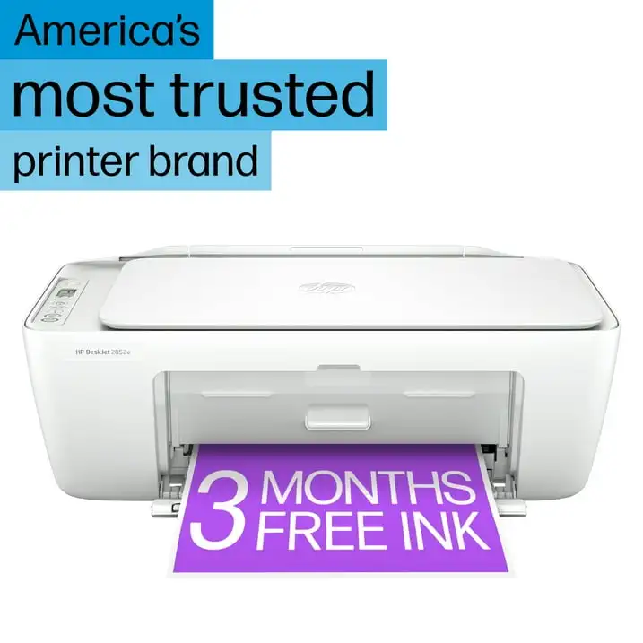 HP DeskJet 2852e Wireless All-in-One Color Inkjet Printer, Scanner, Copier, 3 Months Free Ink