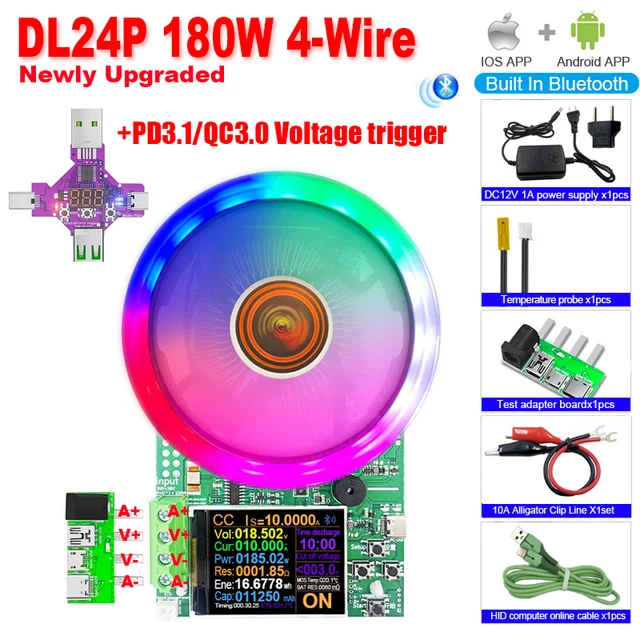 Hilitand 180W Electronic Load Tester, USB Adjustable Constant Current