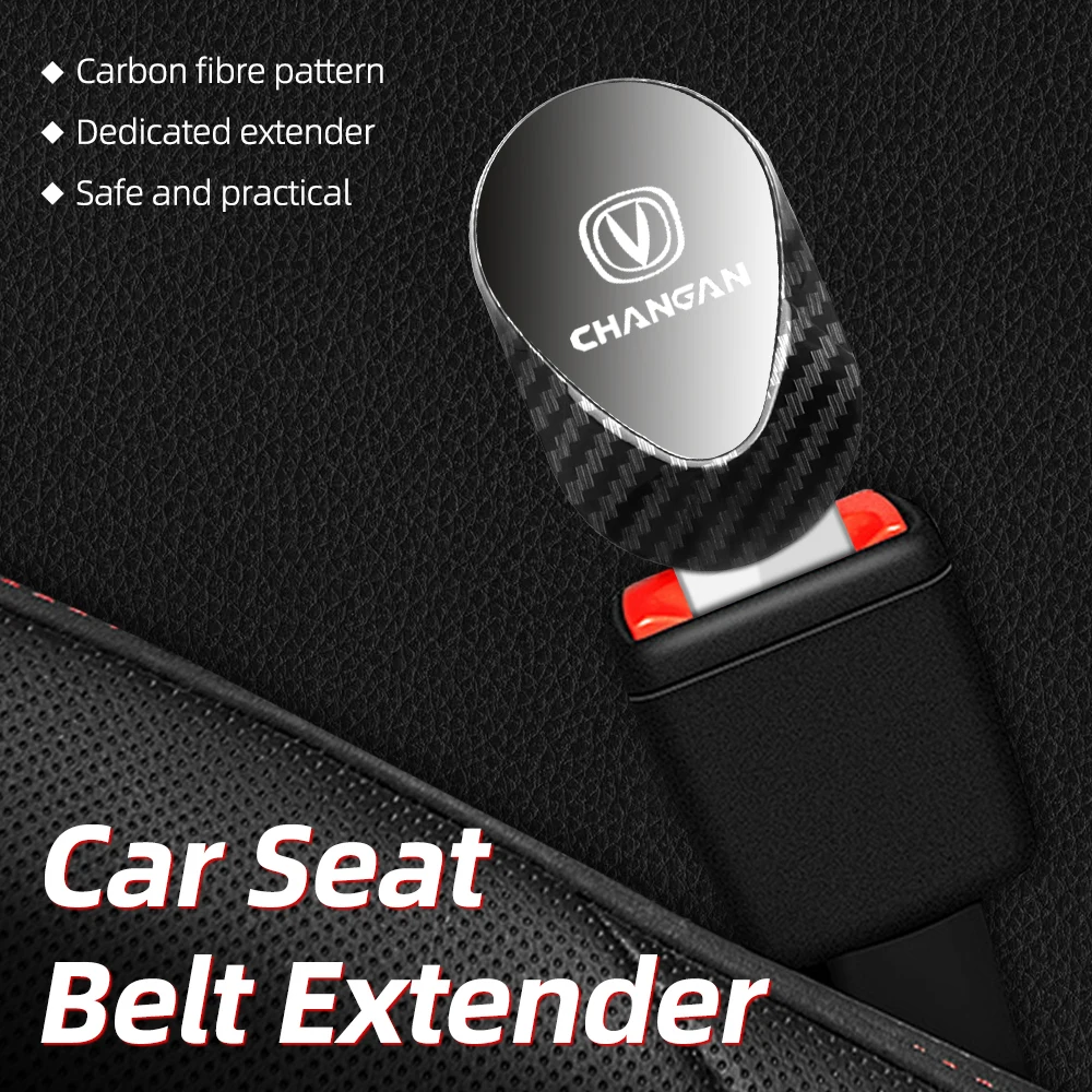 Carbon Fiber Car Seat Belt Clip Extension Safety Lock Buckle Plug For Changan CS75 CS35 Plus CS95 RAETON CX70 CS55 EADO CX20