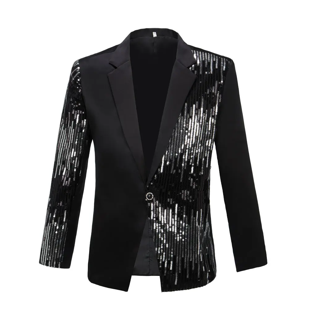 Classic Vintage Elegant Men\'s Summer Jacket Men Blazer Homecoming Sequin Male Suit Jackets