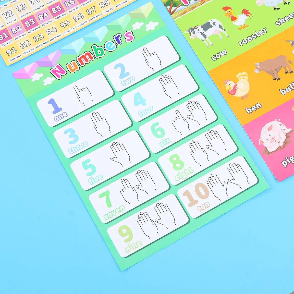 

Набор из 6 развивающих плакатов для детей: яркие цвета, декор для стен, дошкольное образование, детский сад, цифры, животные, обучающие таблицы, устойчивые к разрывам, для игровой комнаты