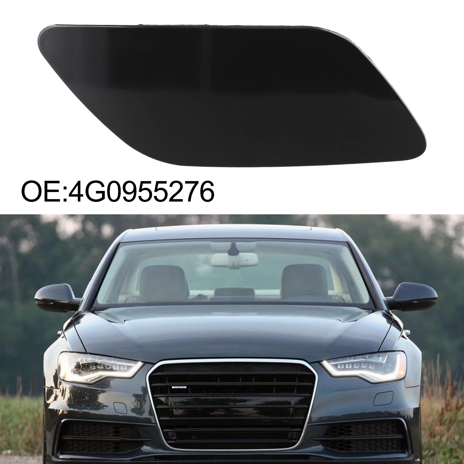 

Black Front Headlight Washer Cover Made Of ABS No Deformation Anti-corrosion Easy Installation Practical And Reliable