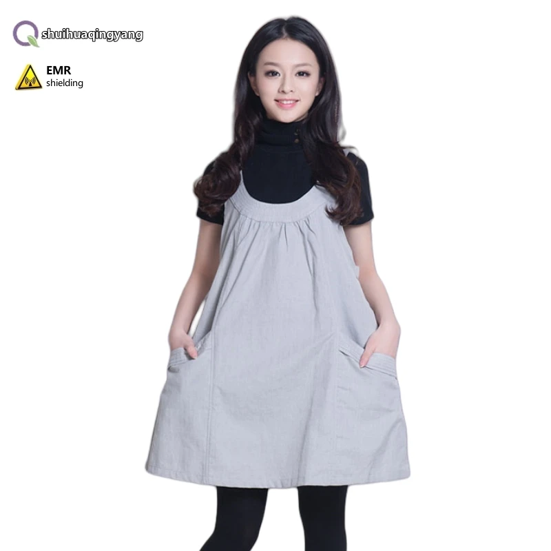 

Electromagnetic radiation protective metal fiber Maternity Dress Computer, Cell phone EMF Radiation shielding Pregnancy products