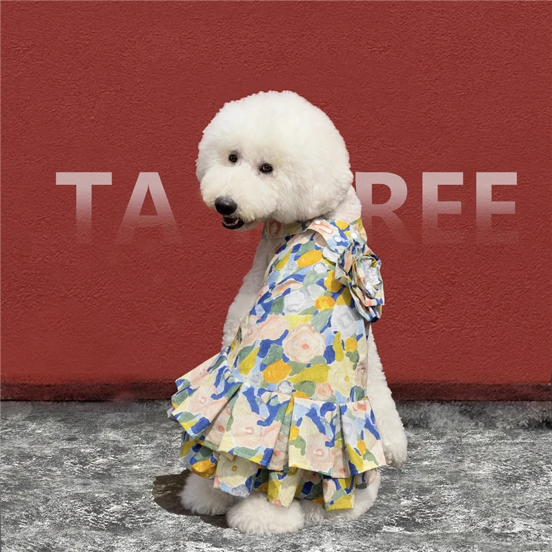 

Pets Product Fashion Dress Floral Giant Poodle Clothes