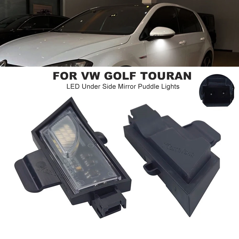 

2Pcs No Error Car LED Side Under Mirror Lamps Puddle Light For Volkswagen VW Golf 7 MK7 Variant GTI R20 Sportsvan Touran MK3 T5