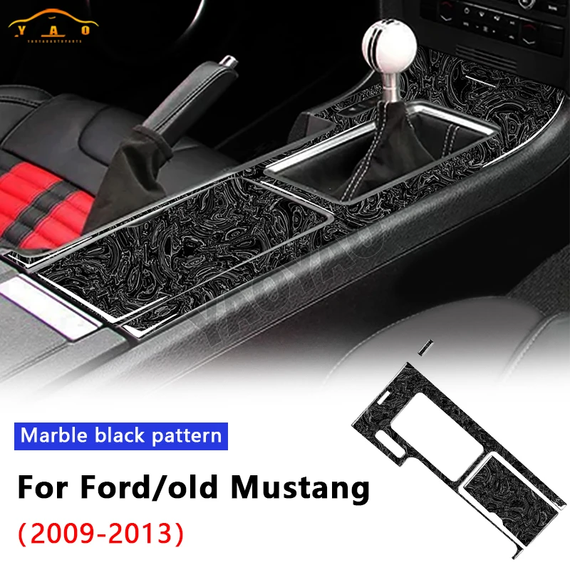 

Carbon Fiber Car Center Console Gear Shift Box Panel Trim Cover Sticker For Ford Mustang 2009-2014 Accessories