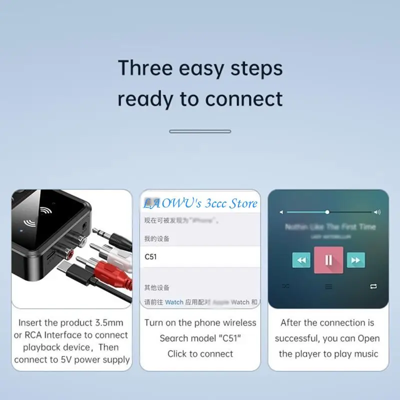 Y8AD Wirless Transmitter Receiver Bluetooth-compatible 5.1 Digital Output