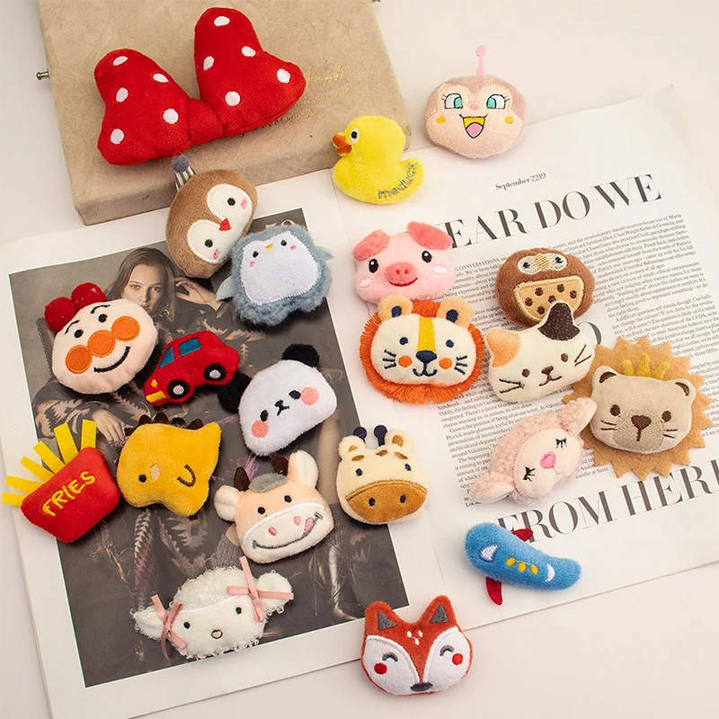 20pcs Cartoon Animal Stuffed Toys Cute Mini Plush Dolls Panda Lion Stuffed Doll Brooch Clothing Accessories Children Small Gifts