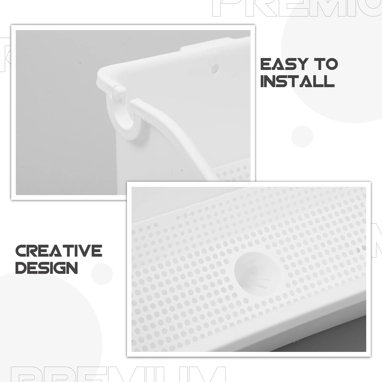 

2Pcs Wall Mounted Planting Box Outdoor Indoor Plastic Flower Pots White Garden Decor Planter for Patio Home Office Green Wall