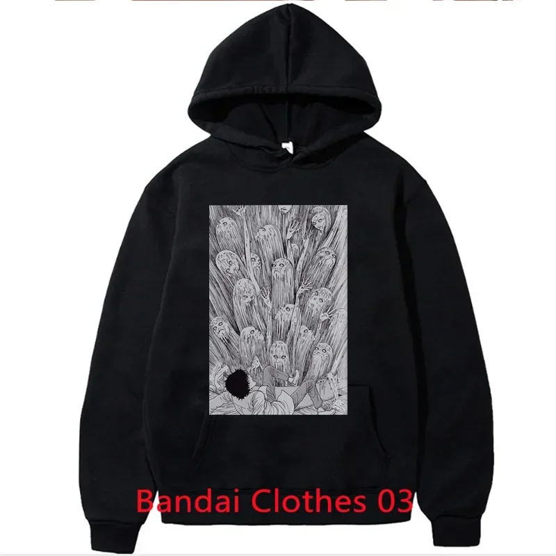 Japan Anime Junji Ito Eyes Manga Graphic Hoodies Aesthetic Girl Tomie Printed Sweatshirt Winter Warm Plus Size Hooded Pullover