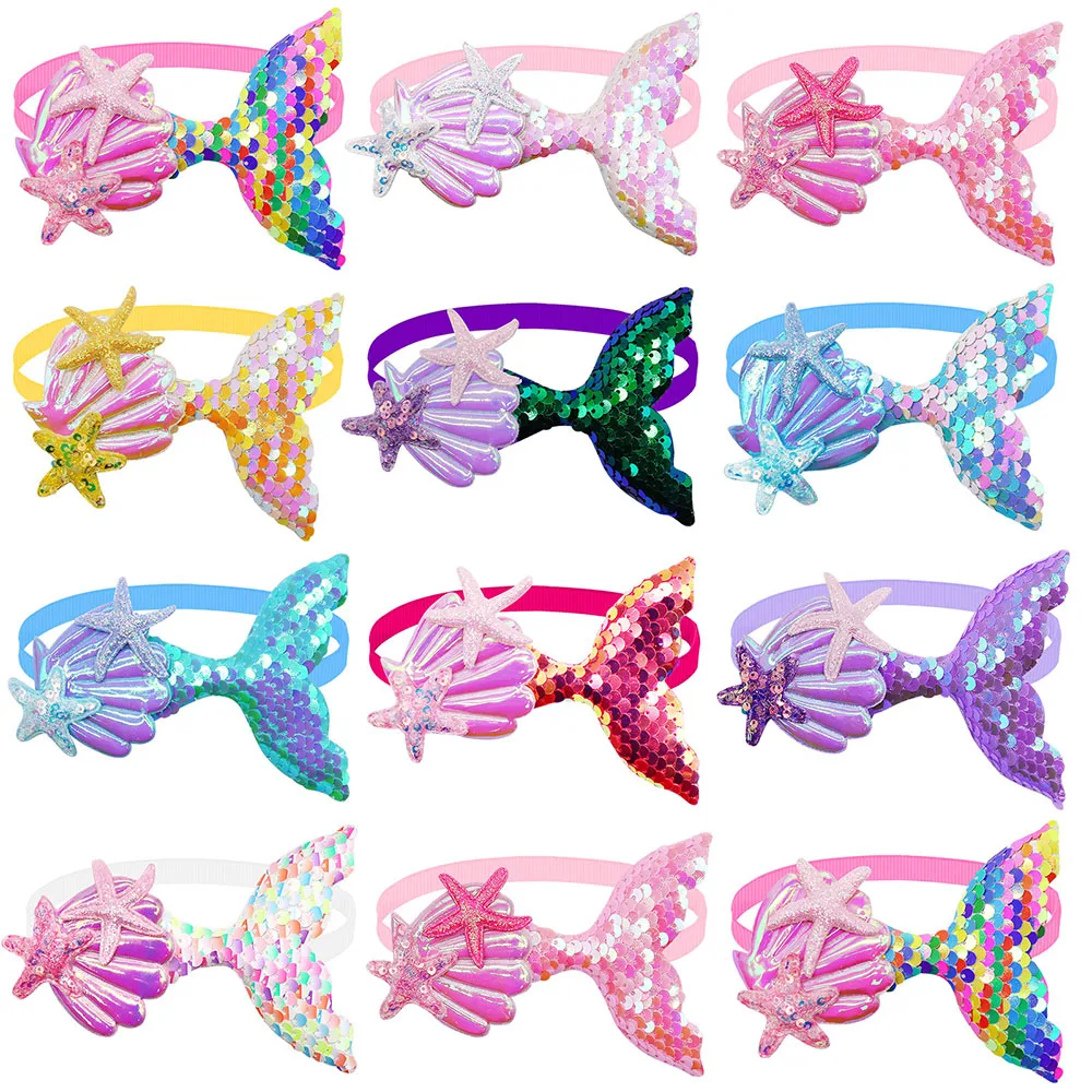 30PCS Sequins Dog Bow Tie Christmas Dog Accessories For Dogs Pets Grooming Small Dogs Cats Bowties Collar Dog Supplies