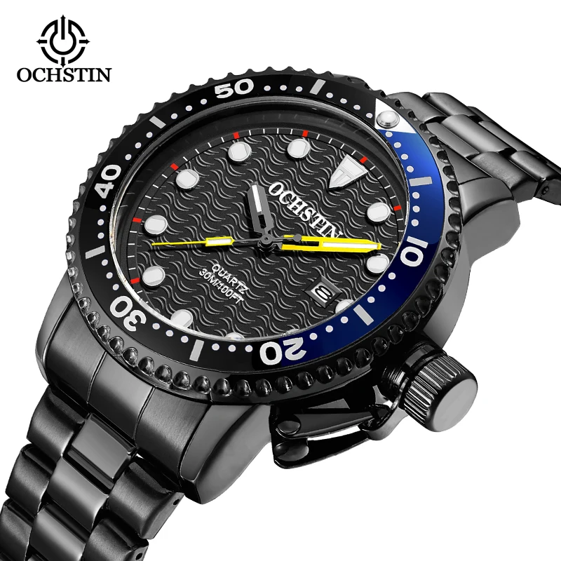 OCHSTIN Voyager Series Luxury Steel Mens Quartz Watch Chronograph Quartz Waterproof Multi-function Watch