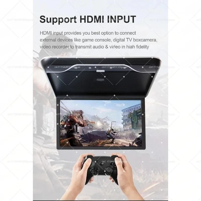 19 Inch 4K Android Ceiling Monitor, 1080P Roof Mount Multimedia Player, FM/WiFi/HDMI/USB/TF, Auto Interior Display