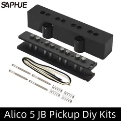 Alnico 5 4JB Pickup Diy Kits- Fiber Bobbin/Alnico V Pole Piece/Waxed Cloth Cable for Alnico 5 4-String Jass Bass