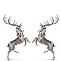 1 Pair 3D Metal Deer Stag Badge Car Emblem Side Fender Car Stickers For VOLVO Automobile Motor Exterior Decor Motor Car Styling