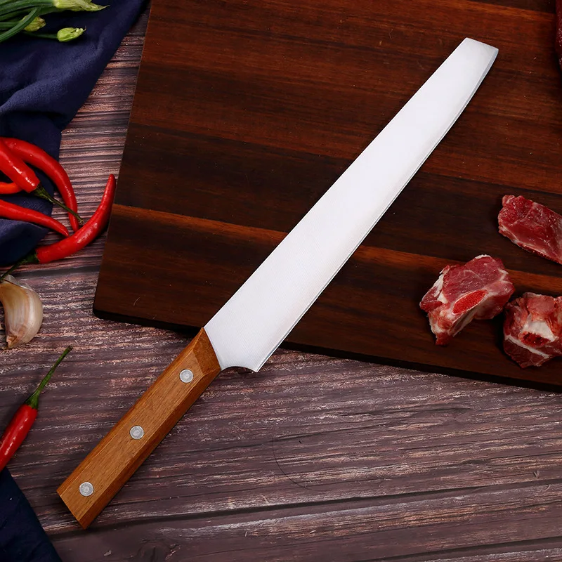 Stainless Steel Long Blade Knife 8.5 Inch Meat Cutting Knife Sharp Fruit Knife Household Knife Cutting Watermelon Cantaloupe