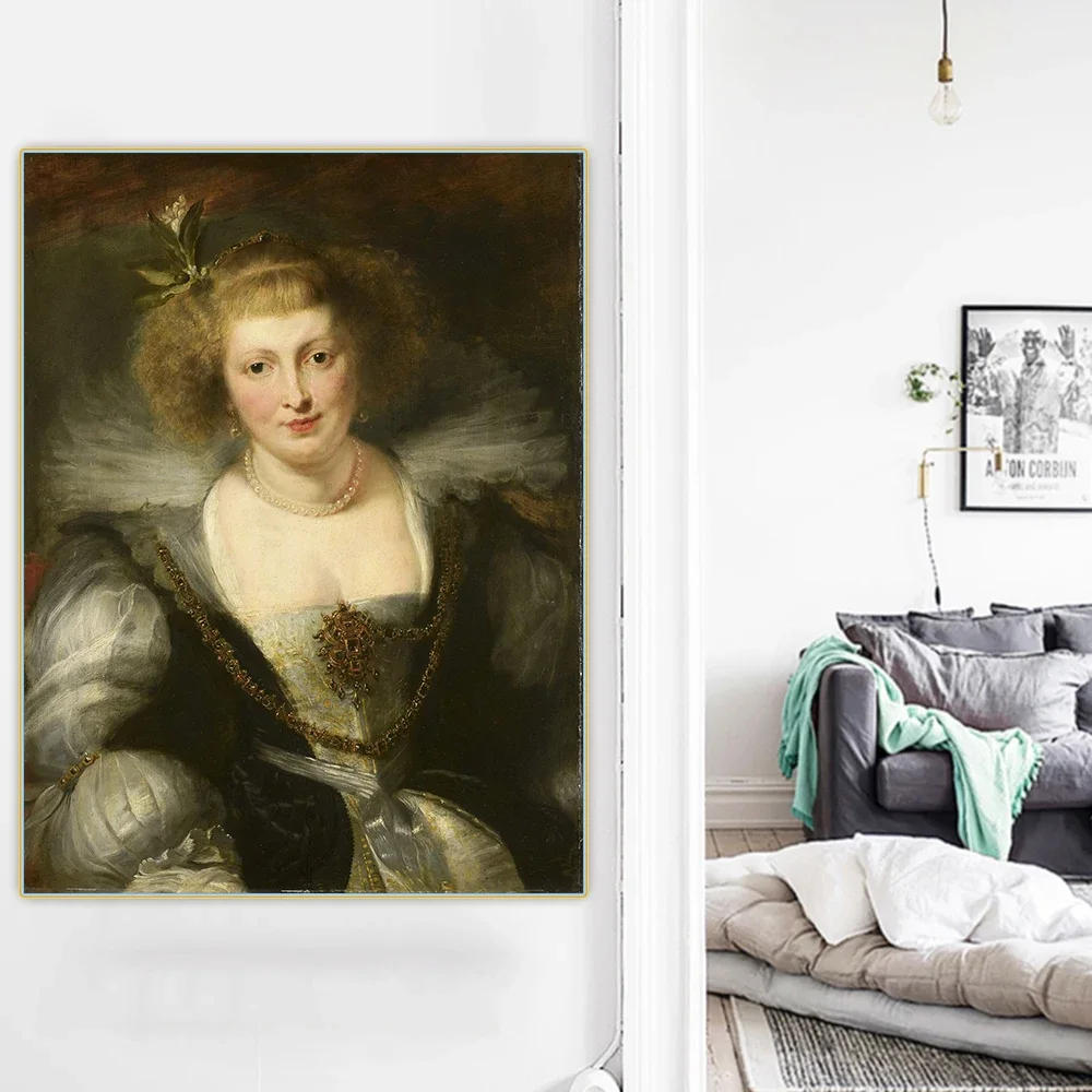 Citon Peter Paul Rubens《Portrait of Helene Fourment》Canvas Oil Painting Art Poster Picture Wall Background Decor Home Decoration