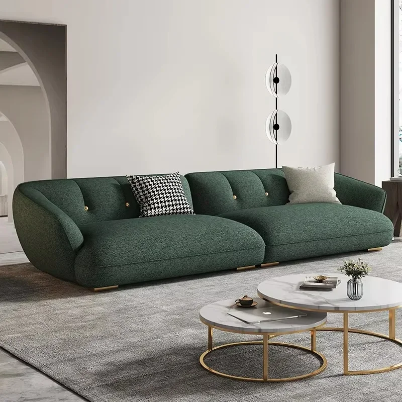 xx-Fabric Sofa Italian Minimalist Living Room Small Unit Modern Minimalist Straight Row No Wash Technology Fabric Light Inte