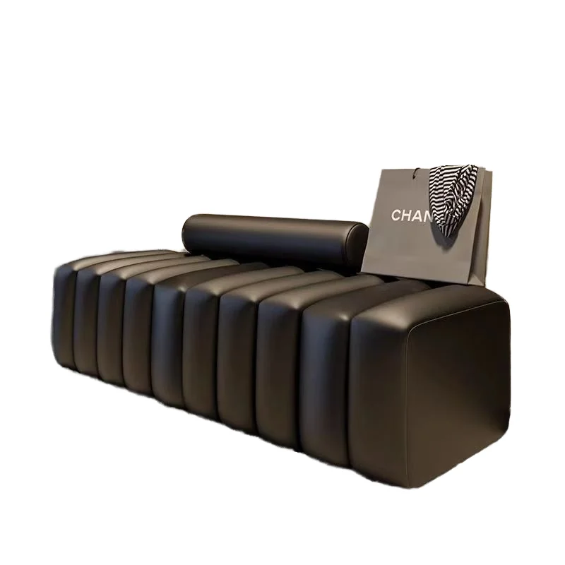 

#Modern Synthetic Leather Long Sofa Stool and Ottoman for Living Room Shoe Changing Resting and Bed End Use Non-Foldable