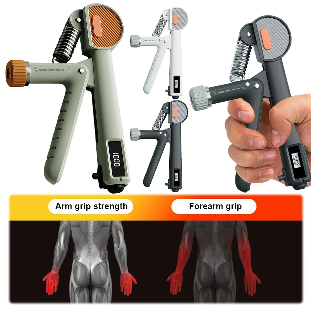 Hand Grip Strengthener Finger Expander Anti Slip Arm Wrist Forearm Trainer 5-60KG Resistance Adjustable for Arm Wrists Fingers