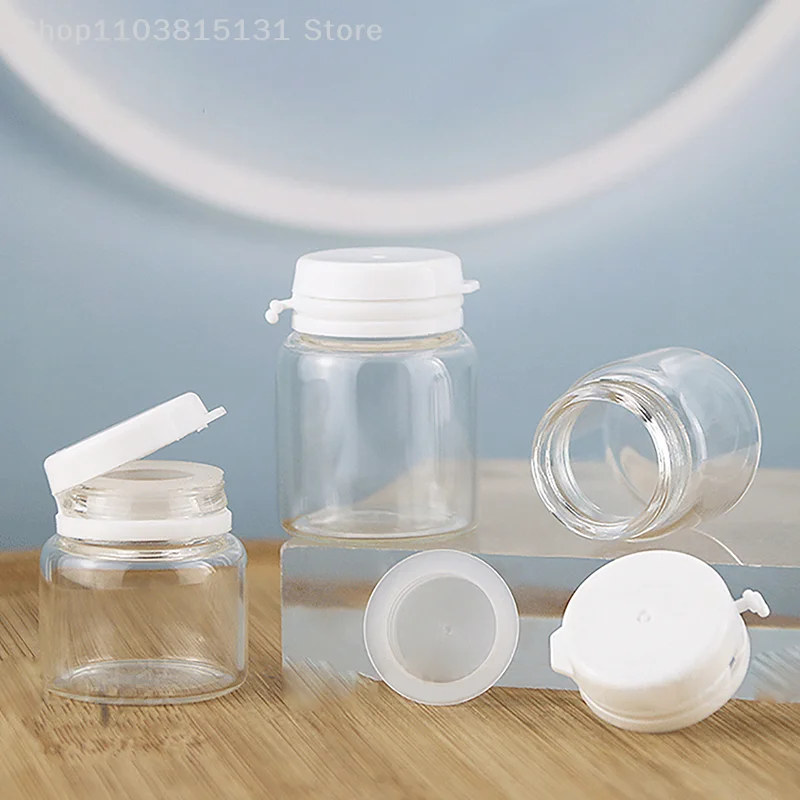 Glass Mini Cosmetic Jars 3/6/10Pcs Liquid Foundation Containers With Lids & Inner Plug Refillable Clear Boxes Dispensing Bottles