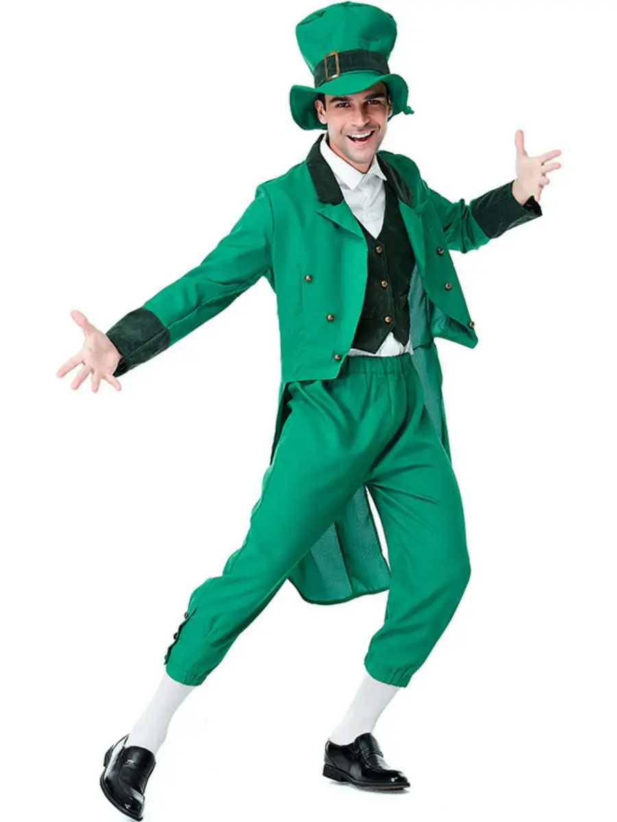 

Костюм эльфа для взрослых, индивидуальный костюм на День Святого Патрика и фестивали на Хэллоуин, материал из полиэстера, традиционная этническая одежда