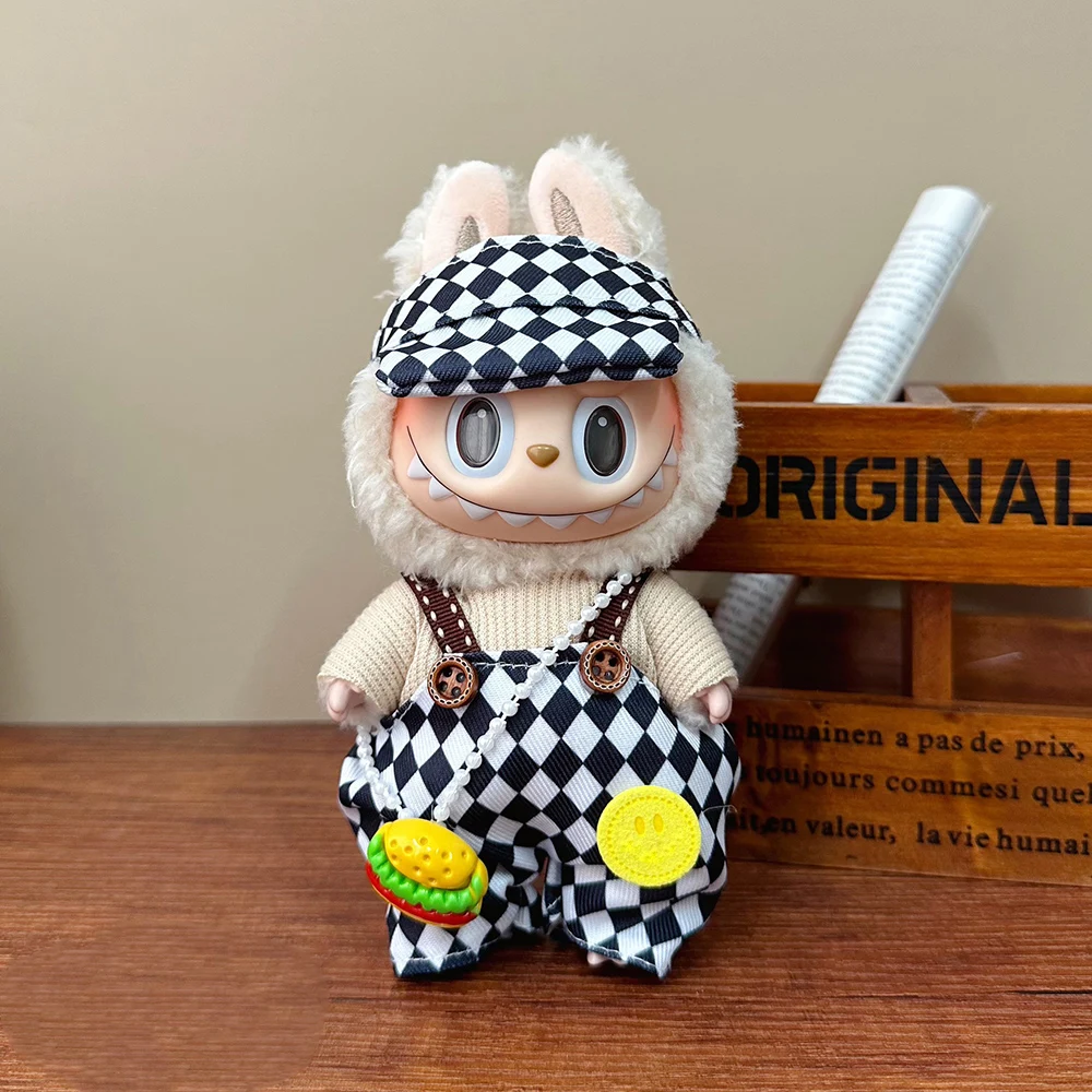 مجموعة ملابس الدمية الصغيرة القطيفة إكسسوارات لملابس Labubu مقاس 17 سم مجموعة ملابس #5