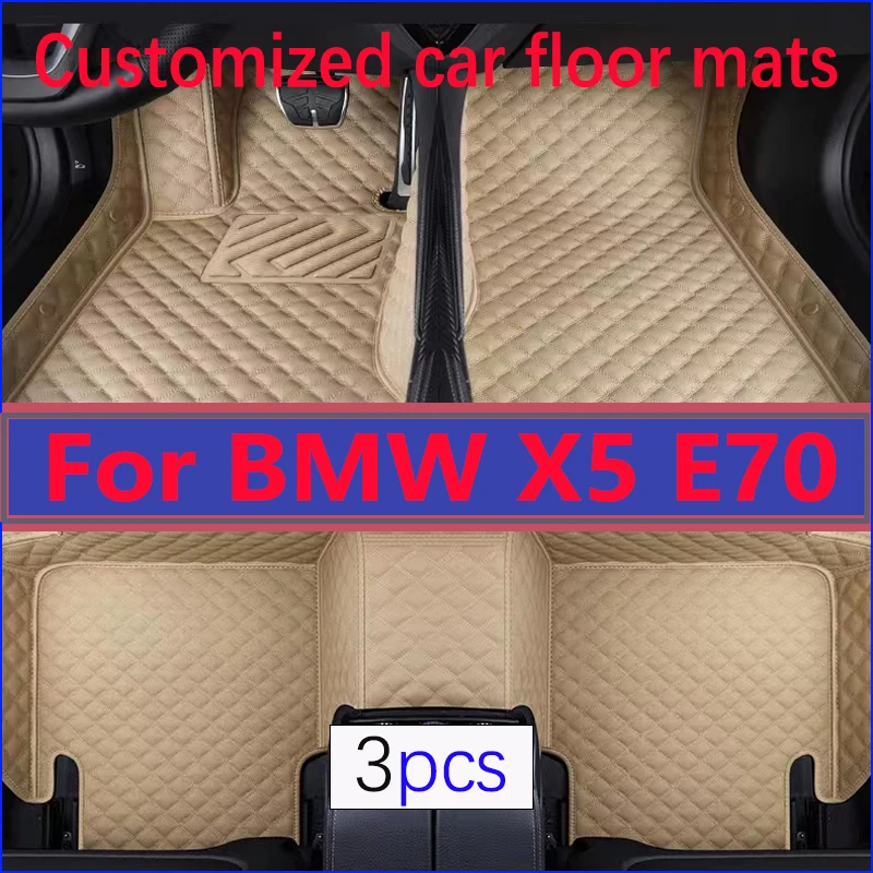 

Car Floor Mats For BMW X5 E70 MK2 2008~2013 Luxury Leather Mat Set Auto Protect Carpet Rug Interior Parts Car Accessories 7 Seat