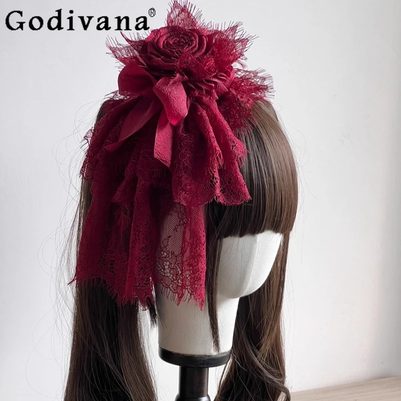 Acessórios para o cabelo feminino cosplay lolita cocar gótico escuro selvagem lo elegante chapéu pequeno cocar meninas doce chapéu formal
