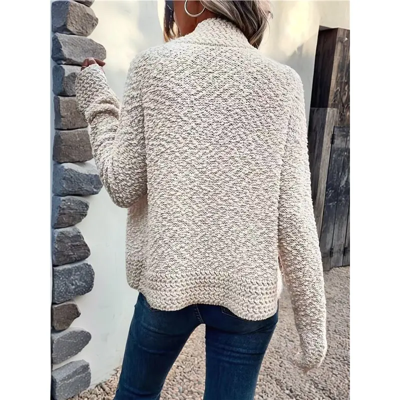 【BRAND NEW】Women's 2025 Fashion Casual Open Front Long Sleeve Chunky Knit Cardigan Sweaters Outerwear Coats