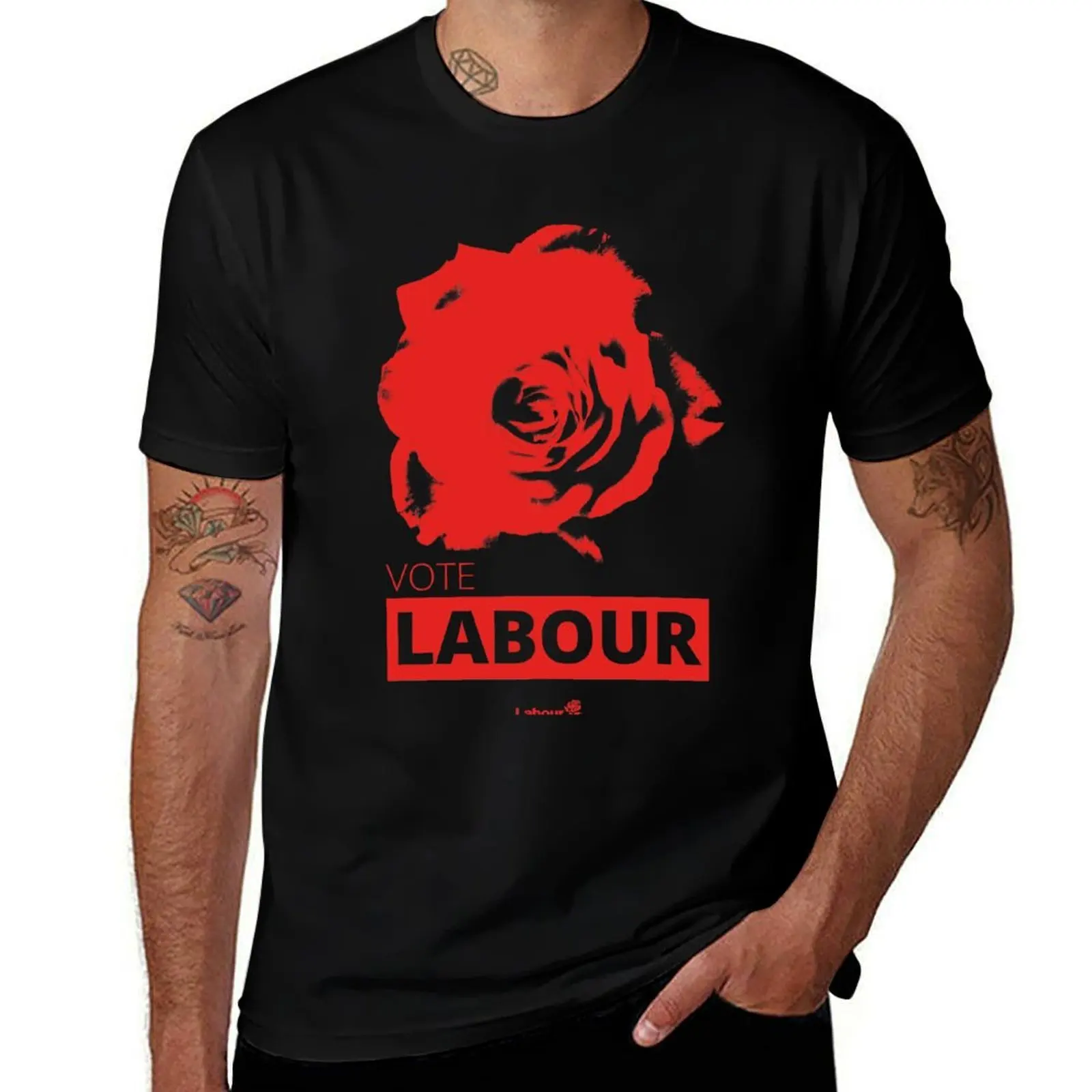 Labour Rose T-Shirt Soft Basic Cotton Short Sleeve Tee T-Shirt