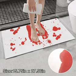 40X70Cm Bloody Bathroom Color-Changing Floor Mat Halloween Decoration 3D Bathroom Floor Bath Mat Carpet Non-Slip Rugs Indoor