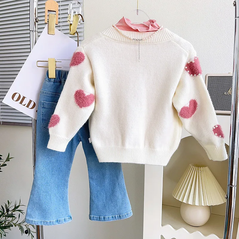 

New Autumn Fashion Stylish Baby Girl Sweater Cardigan Top Children's Knit Cardigan3-8Year-Old Children's Clothing