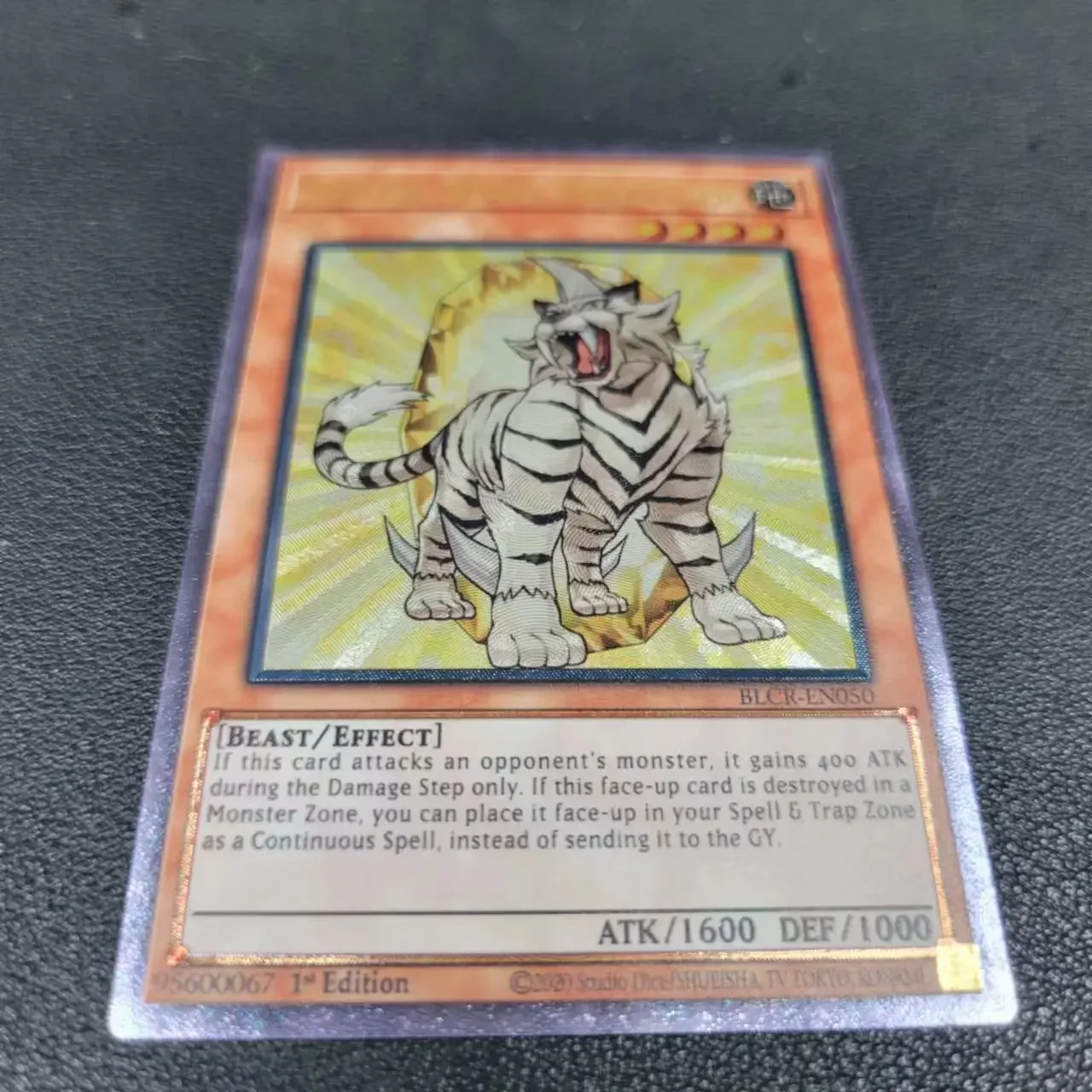 Yu-gi-oh-Cartas coleccionables de Cristal Beast Topaz Tiger para niños, juguetes no originales, BLCR-EN050, UTR