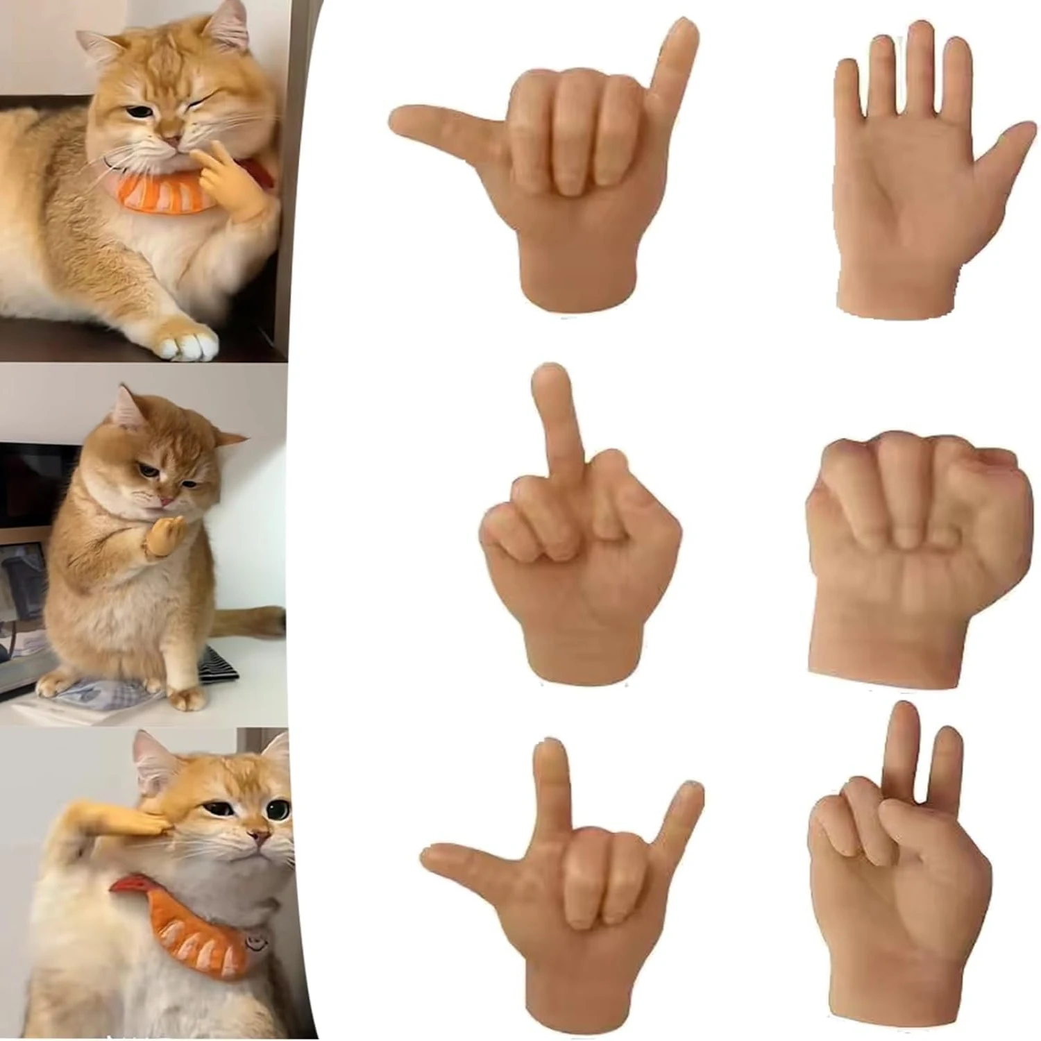 

Adorable Engaging 2024 Edition Mini Finger Cat Toy - Fun and Playful Design for Small Pets - Stretchable Tiny Human Hands for Ho