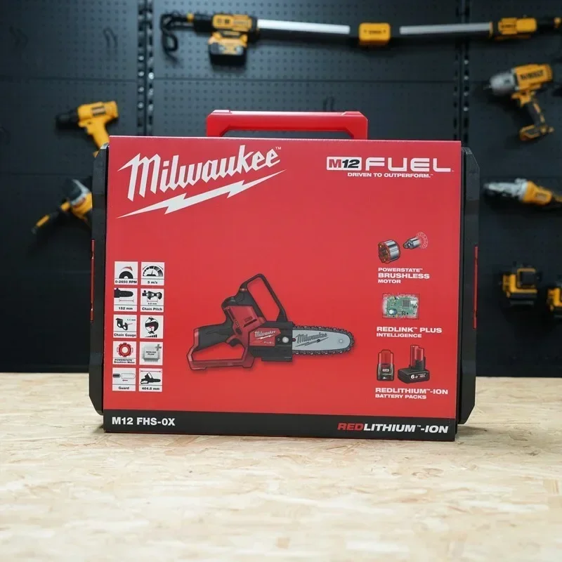 NEW MILWAUKEE PRUNING CHAIN SAW M12FHS-0 BATTERY HATCHET SAW - M12 Bare metal with toolbox