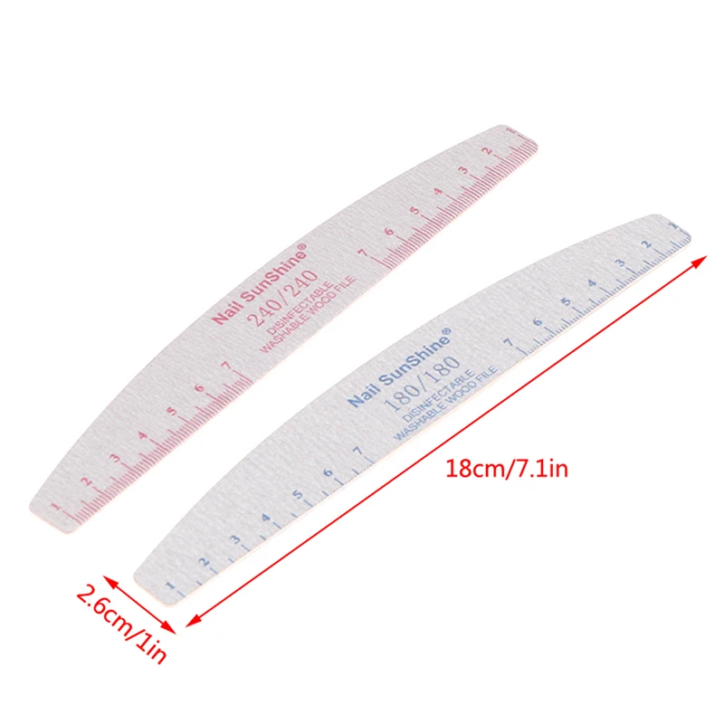 ملف أظافر خشبي احترافي بمسطرة ، سميكة ، ورق صنفرة رمادي نصف قمر ، ملفات خشبية ، أطراف للأظافر ، ، من من من من من من القطن ،.