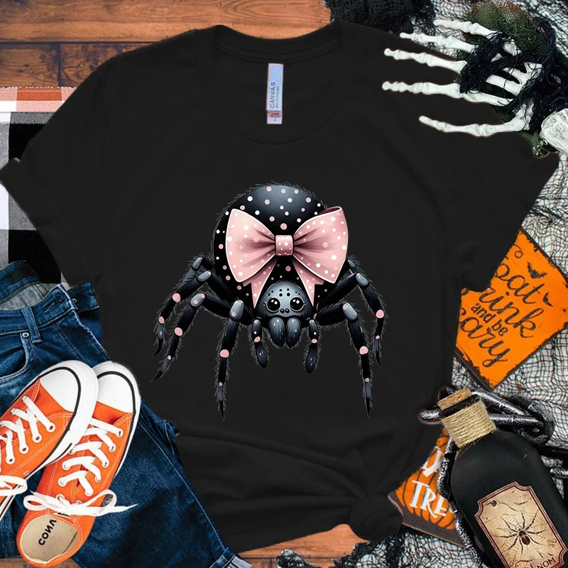 Halloween Spider T-Shirt Men Women Fashion Harajuku T Shirt Summer Cool Short Sleeve Hip Hop Top Tee