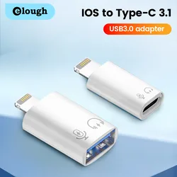 Adaptador Elough tipo C para Ios Lightning macho a Usb 3,0 adaptador hembra Adaptador de carga rápida convertidor de auriculares para Iphone