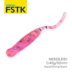 2024 FSTK Fishing Soft Worm Lures 0.45g 30Pcs Ice Fishing Bait Soft Polaris Sinking Lure Pesca Fishing Lure Cheap Fishing Tackle