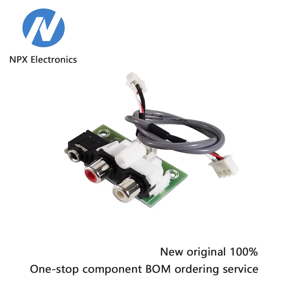 Audio power amplifier audio input/output adapter board, 3.5mm headphone socket, RCA lily pad connector to 3-pin terminal lead bo