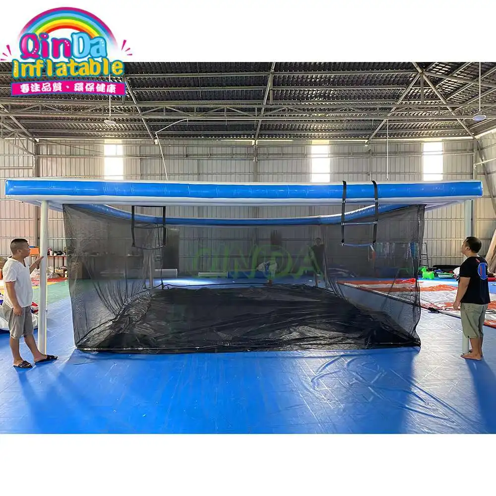 Piscina flotante inflable material DWF con red/piscina marina inflable para barco o yate