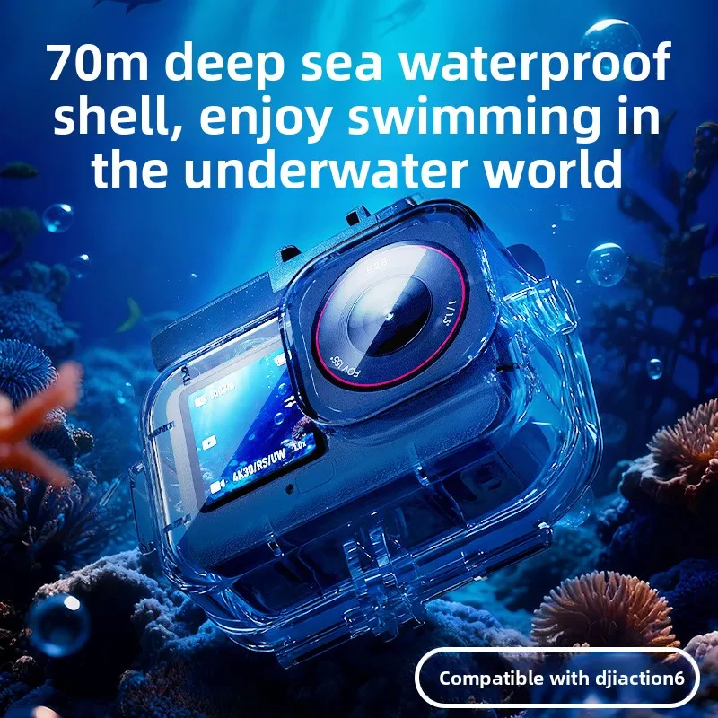 

Aixiaou Compatible with DJI Action6 Camera Waterproof Case Diving Protective Case DJI Action6 Accessories